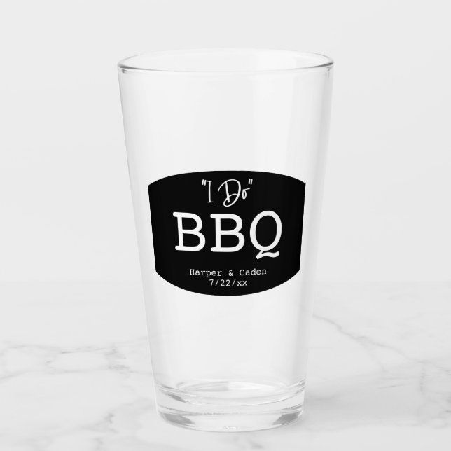 Rustikale Hochzeit mache ich GRILLEN Glass Glas (Vorderseite)