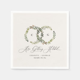 Rustikale Hochzeit mit Blumenkranz Serviette