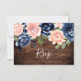 Rustikale Hochzeit mit Holzblüten und Wasserfarben RSVP Karte