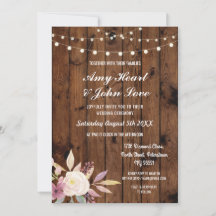 Rustikale Hochzeit mit Holzflora lädt Blume ein