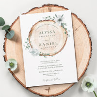 Rustikale Hochzeit mit Holzschnitt Wasserfarben