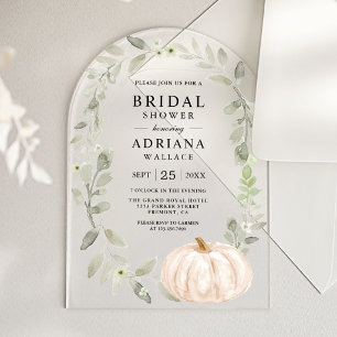 Rustikale Hochzeit mit Kürbis und Salbei Acryleinladungen