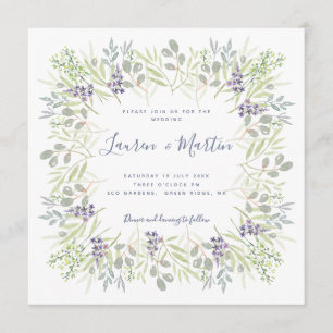 Rustikale Hochzeit mit modernen Blumen und Oliven Einladung