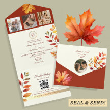 Rustikale Hochzeit mit QR-Code im Herbstlook
