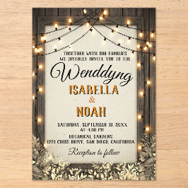 Rustikale Hochzeit mit Vintagen Blume und Foliage Acryleinladungen