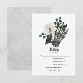 Rustikale Hochzeit mit weißer Blüte RSVP Karte