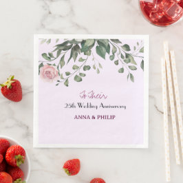 Rustikale Hochzeit Napkins blühend rosa, staubblau Serviette