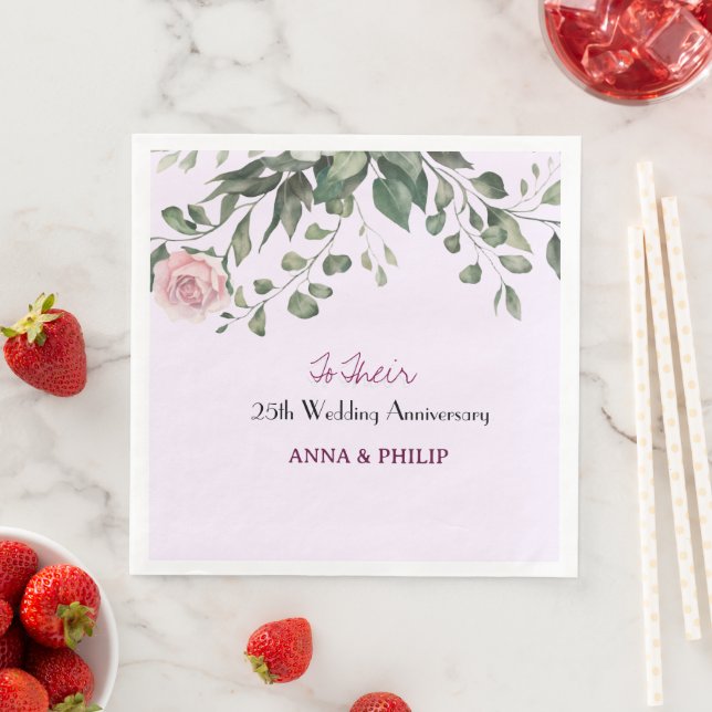 Rustikale Hochzeit Napkins blühend rosa, staubblau Serviette (Beispiel)
