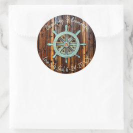 Rustikale Hochzeit oder Verlobung Runder Aufkleber