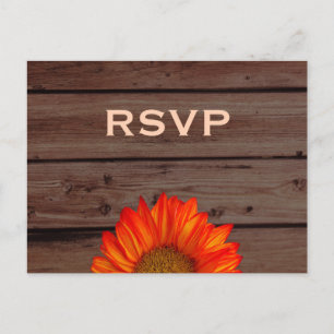 Rustikale Hochzeit RSVP Postkarten Sonnenblumen