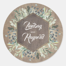 Rustikale Hochzeit Runder Aufkleber