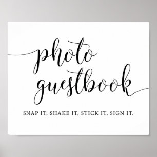 Rustikale Hochzeit Sofort-Foto-Gästebuch-Schilder Poster