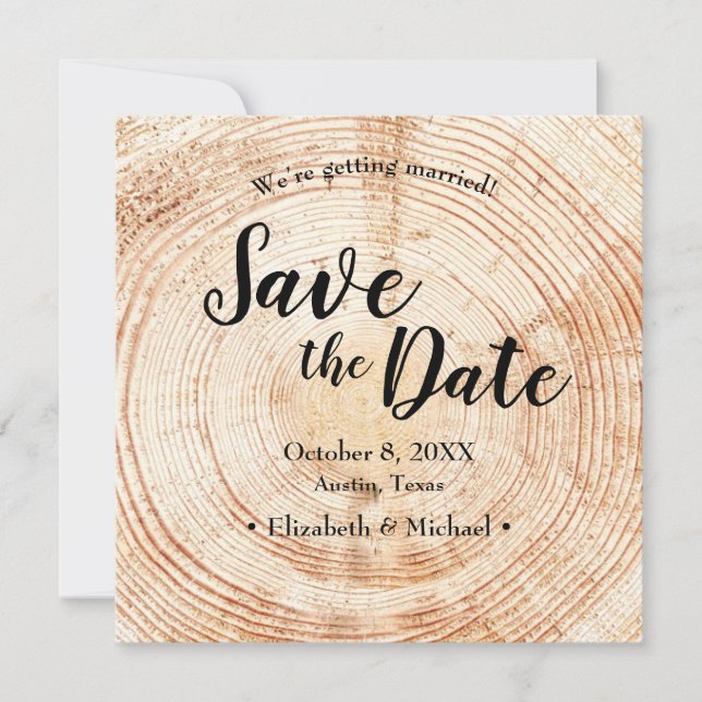 Rustikale Hochzeit Speichern Sie das Datum Foto Ei Einladung (Vorderseite)