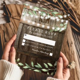 Rustikale Hochzeit UAWG | Grünfoliage RSVP Karte