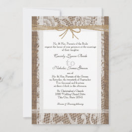 Rustikale Hochzeit und Jute-Twine Einladung