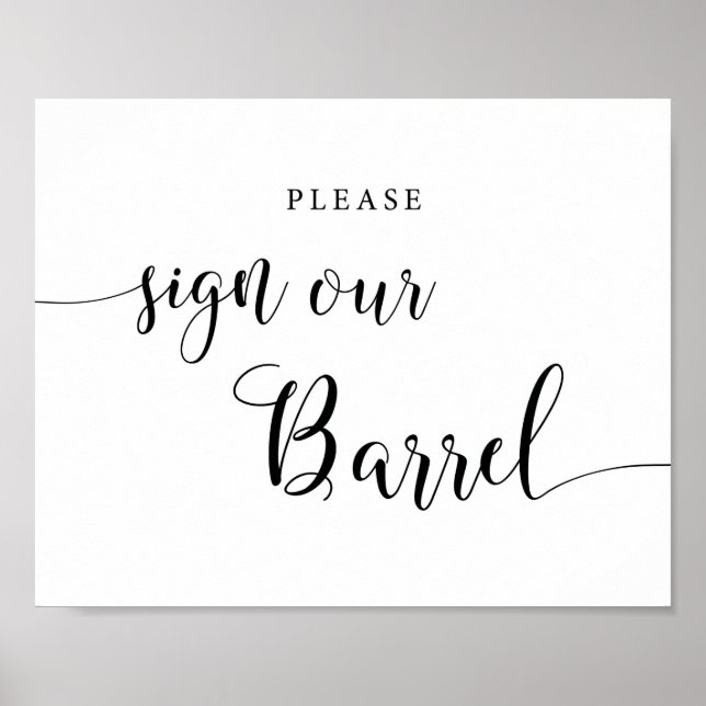 Rustikale Hochzeit unser Barrel Gästebuch Zeichen (Vorne)