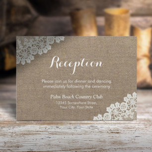 Rustikale Hochzeit Vintage geschnürte Jute Empfang Einladung