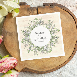 Rustikale Hochzeit Vintager botanischer Blumenstra Serviette