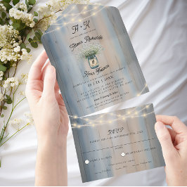 Rustikale Hochzeit von Baby- & String-Lights All In One Einladung