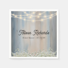 Rustikale Hochzeit von Baby- & String-Lights Serviette