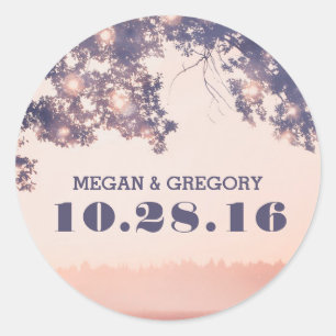 Rustikale Hochzeit von Baumrinden Runder Aufkleber