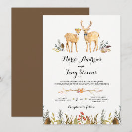Rustikale Hochzeit von Boho Woodland Deer Watercol Einladung
