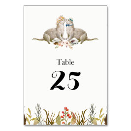 Rustikale Hochzeit von Boho Woodland Deer Watercol Tischnummer