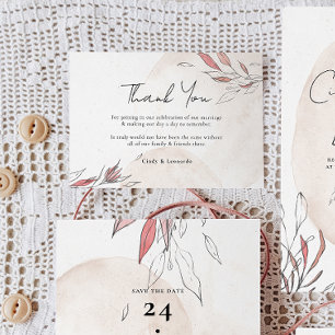 Rustikale Hochzeit von Erdbeben Dankeskarte