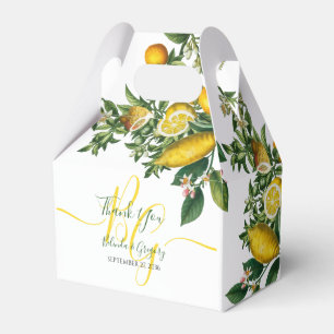 Rustikale Hochzeit von Gelben Zitronen und Blätter Geschenkschachtel