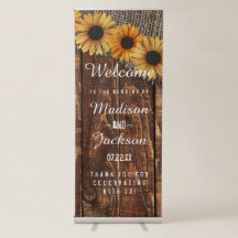 Rustikale Hochzeit von Holz und Burlap Sonnenblume