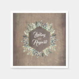 Rustikale Hochzeit von Holz und Grün Serviette