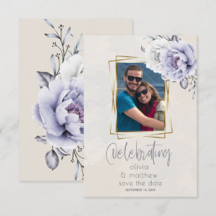 Rustikale Hochzeit von Lilac und Alabaster Peony F Einladung