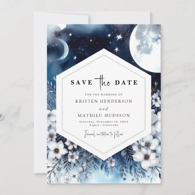 Rustikale Hochzeit von Mondlicht Save The Date (Vorderseite)
