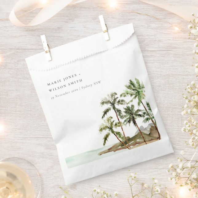 Rustikale Hochzeit von Palmen Beach Sand Geschenktütchen (Ausgeschnitten)