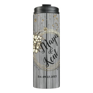Rustikale Hochzeit von Personalisierten Kranken Gl Thermosbecher