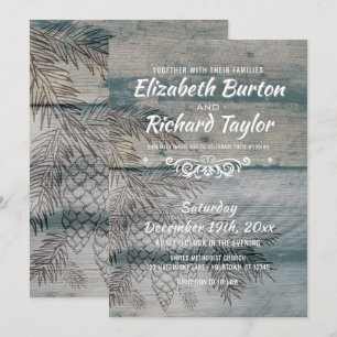 Rustikale Hochzeit von Pinienwald Einladung