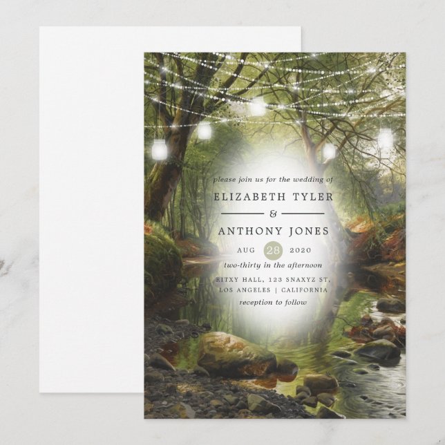 Rustikale Hochzeit von Wild Woodland Einladung (Vorne/Hinten)