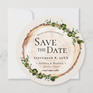 Rustikale Hochzeit Wood Green Foliage Custom QR Co Einladung