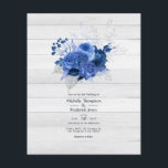 Rustikale Hochzeit zwischen Royal Blue und Silver  Flyer<br><div class="desc">Vintage Aquarellblumen-Hochzeitseinladung mit trendigem königsblauen und silbernen Design, um schnell und einfach auf Ihre Besonderheiten angepasst werden. Ideal für jede Art von Thema oder Gartenhochzeit. Ideal für jede Art von Thema oder Gartenhochzeit. Umschläge sind nicht enthalten. Für dickere Einladungen mit Umschlägen und passenden Produkten zum selben Thema lesen Sie bitte...</div>