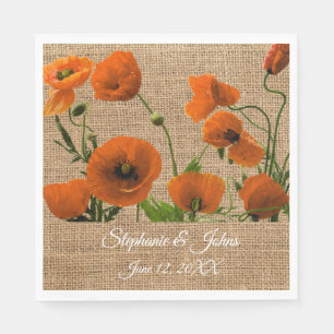 Rustikale Hochzeiten Orangefarbene Blume Wasserfar Serviette