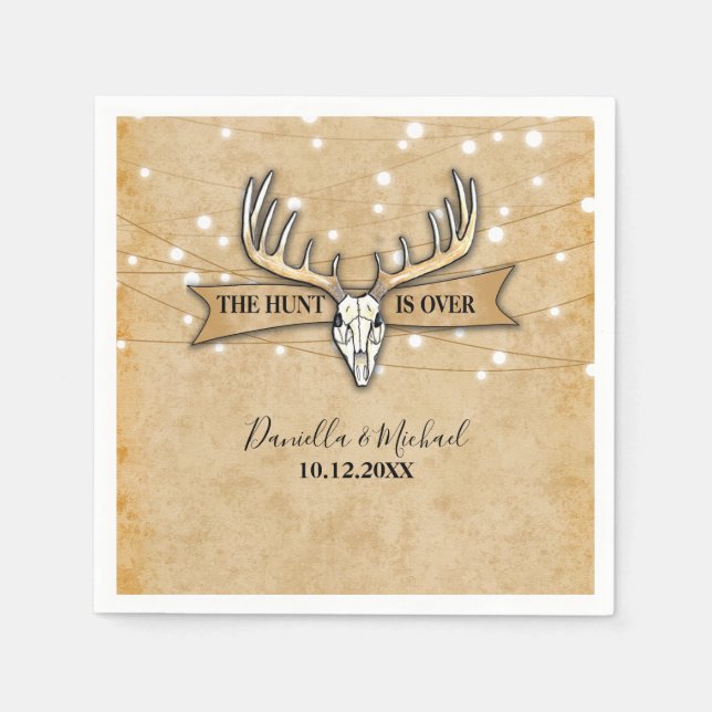 Rustikale Hochzeitjagd ist vorbei Serviette (Vorderseite)