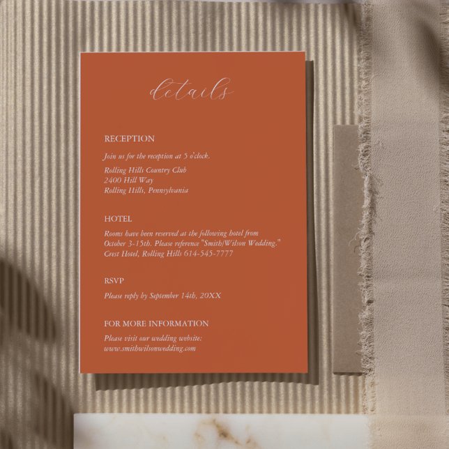 Rustikale Hochzeitkarte für den Herbst Begleitkarte (Von Creator hochgeladen)