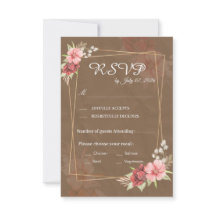 Rustikale Hochzeits-RSVP-Karte mit Blumenmotiv