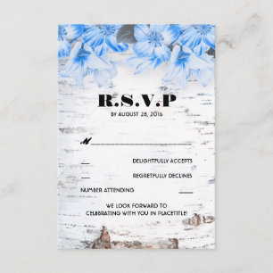 Rustikale Hochzeits-RSVP-Karten aus Birkenrinde Einladung