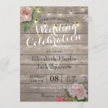 Rustikale Hochzeitseinladung, Blumenzellenlicht