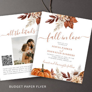 Rustikale Hochzeitseinladung im Herbst zum Verlieb Flyer