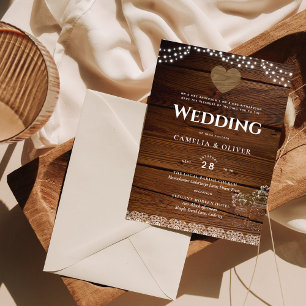 Rustikale Hochzeitseinladung Mason Jars Lace Light Flyer