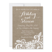 Rustikale Hochzeitseinladung mit Spitze über