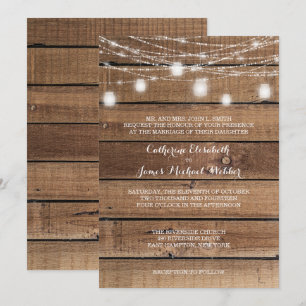 Rustikale Hochzeitseltern von Bride Einladung