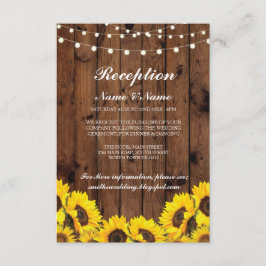 Rustikale Hochzeitsempfangskarten Sonnenblumenholz Einladung